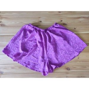 Vintage Victoria’s Secret Gold Label PJ Shorts Size Large L Floral Design Purple